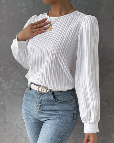 Laluna® | Solid Blouse with Lantern Sleeves