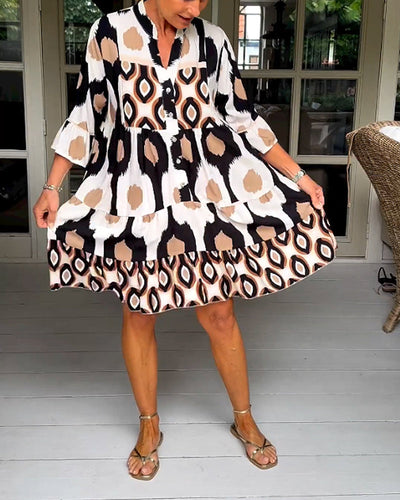 Laluna® | 3/4 Sleeve Printed Dress