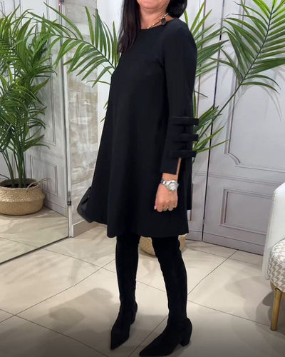 Laluna® | Relaxed Knee-Length Dress with Long Sleeves