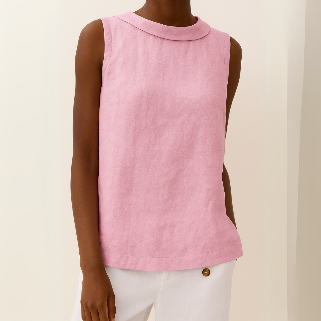 Laluna® | Sleeveless Roll Collar Top