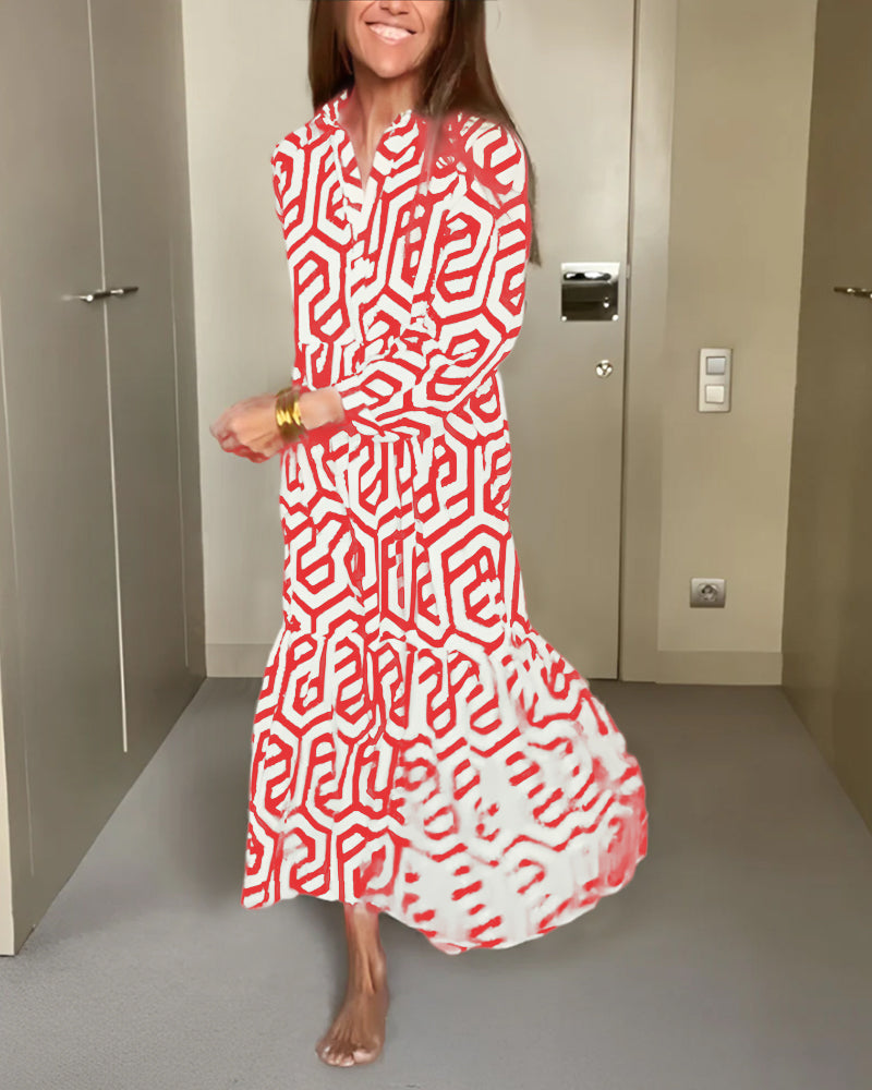 Laluna® | Polka Dot & Geometric Print Dress