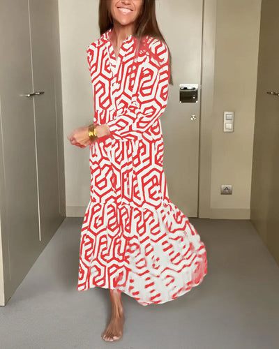 Laluna® | Polka Dot & Geometric Print Dress