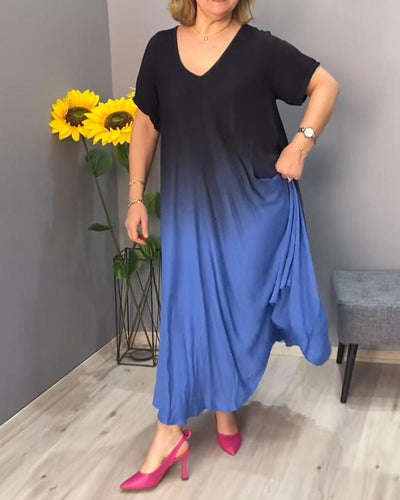 Laluna® | Ombre Pleated Casual Dress