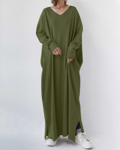 Laluna® | Stylish Long Sleeve V-Neck Dress
