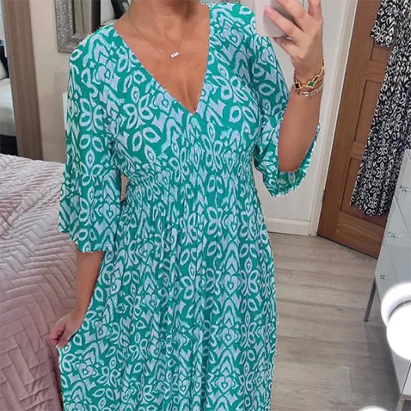 Laluna® | V-Neck Floral Dress
