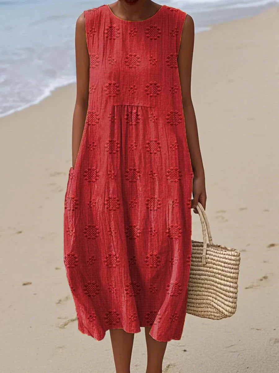 Laluna® | Chic Sleeveless Cotton Dress with Pockets