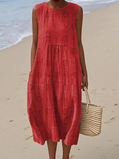 Laluna® | Chic Sleeveless Cotton Dress with Pockets