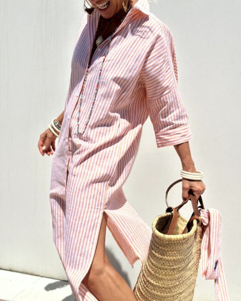 Laluna® | Timeless Striped Shirt Dress