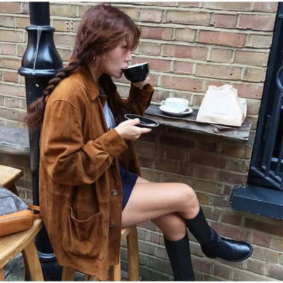 Laluna® | Chic Suede Statement Coat