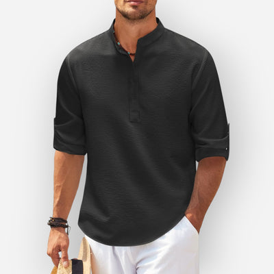 LucaMoretti™ Men's Cotton-Linen Shirt