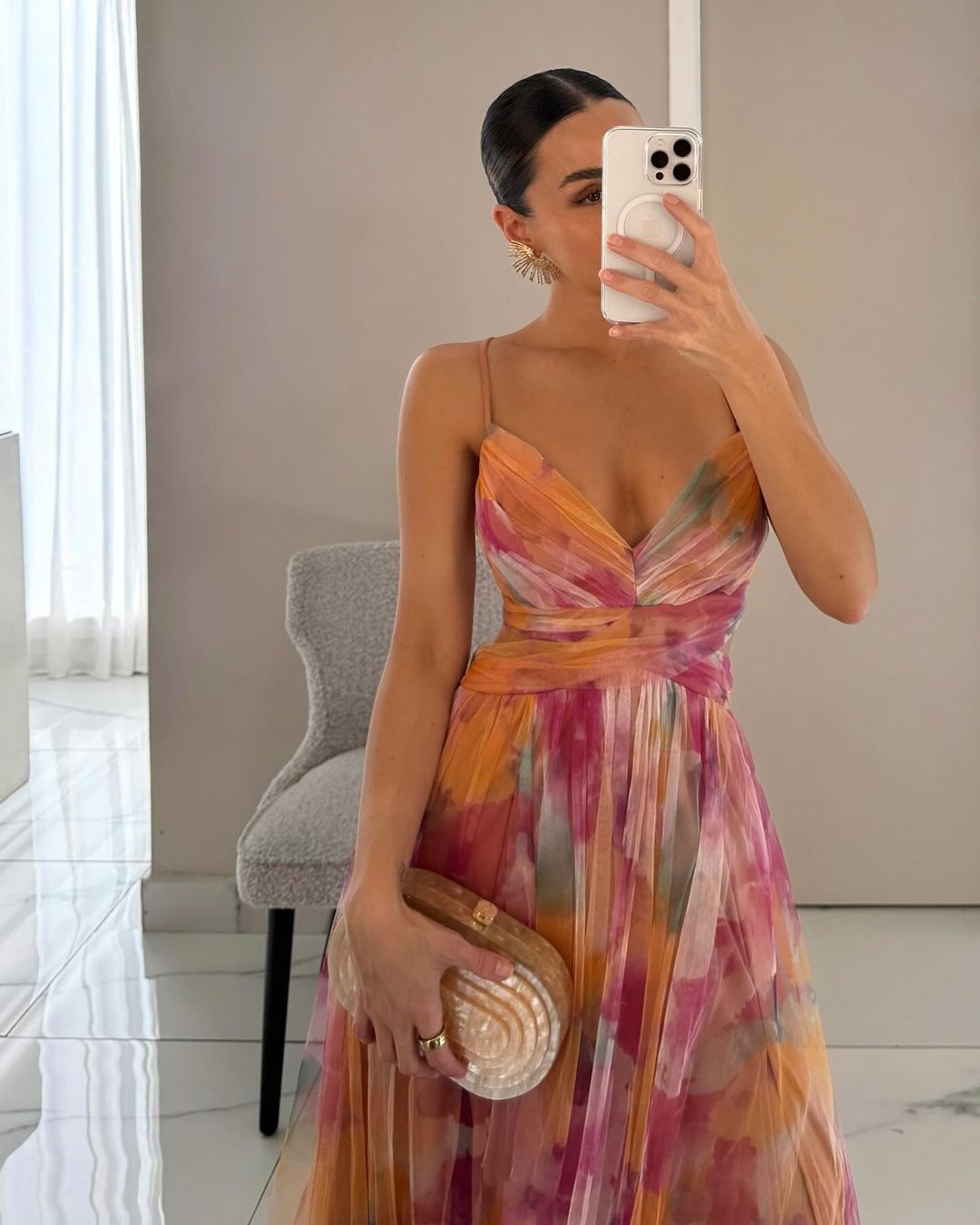 Victoria | Elegant Floral Print Maxi Dress