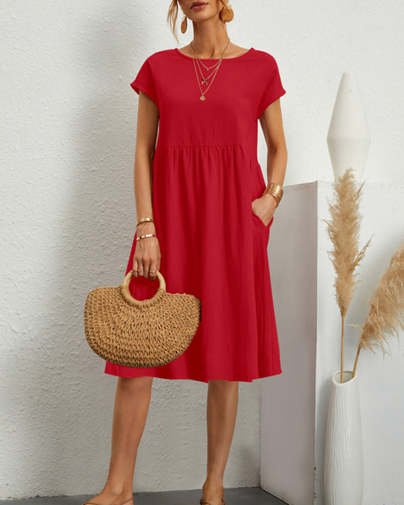 Laluna® | Relaxed Fit Round Neck Dress