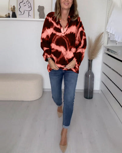 Laluna® | V-Neck Printed Casual Top