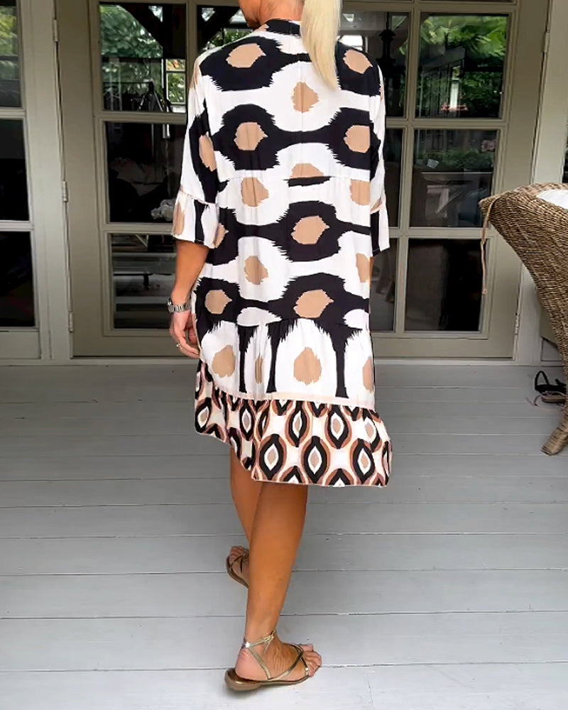 Laluna® | 3/4 Sleeve Printed Dress