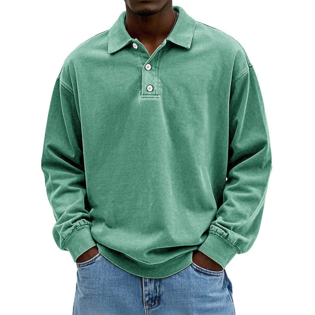 Matteo | Long Sleeve Polo Shirt for Men