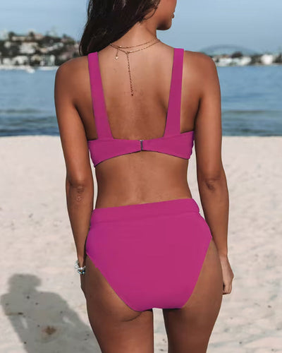 Hilde - Solid High-Waisted Swimsuit: Buy 2, Get 1 Free!