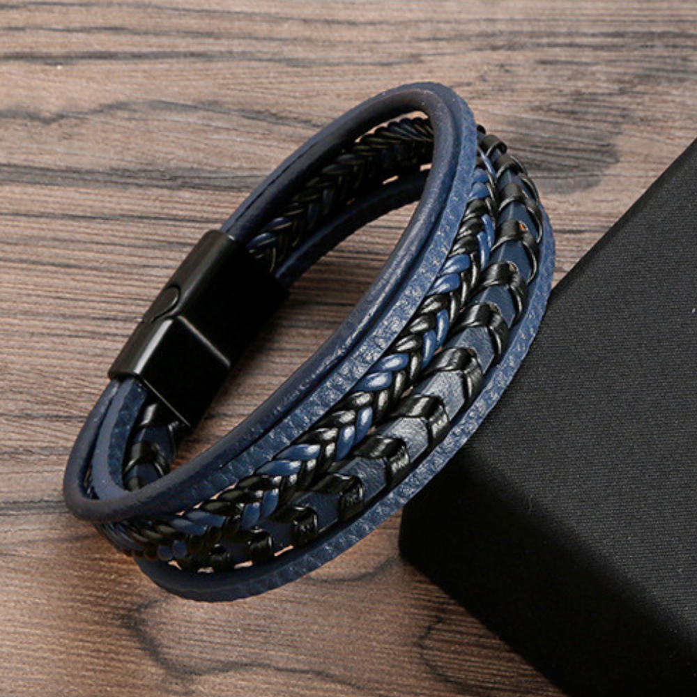 Viking Leather Braided Bracelet - Ragnar Band