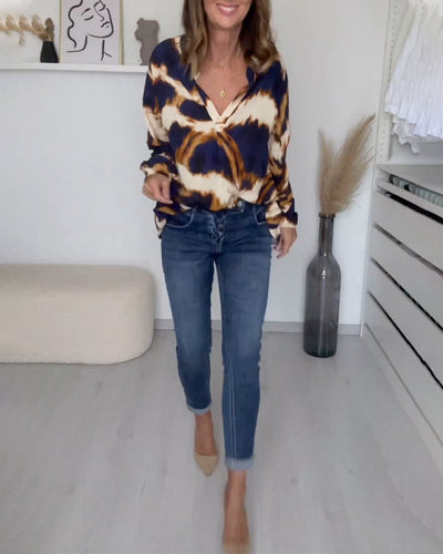 Laluna® | V-Neck Printed Casual Top