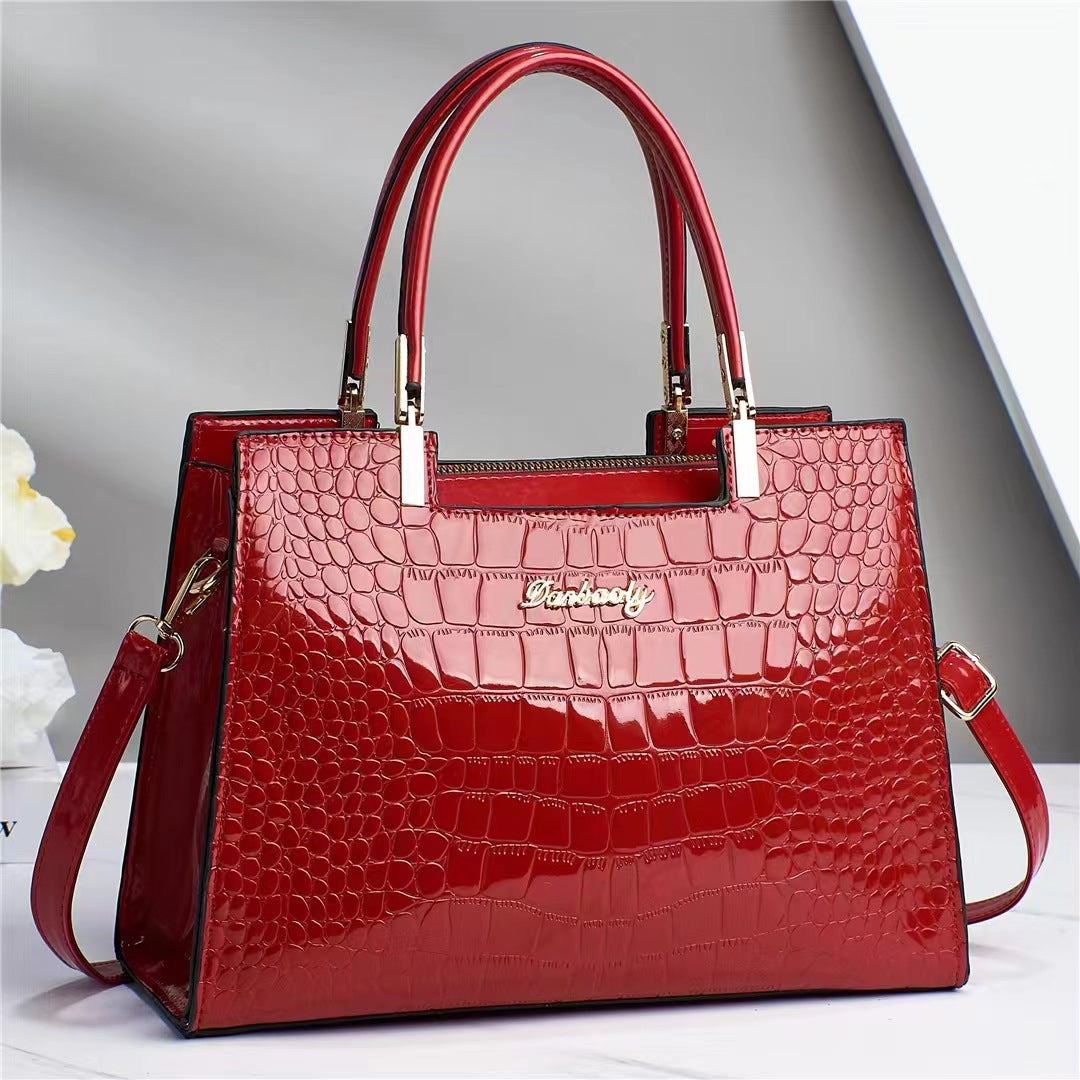 Laluna® | Glossy Crocodile Leather Tote