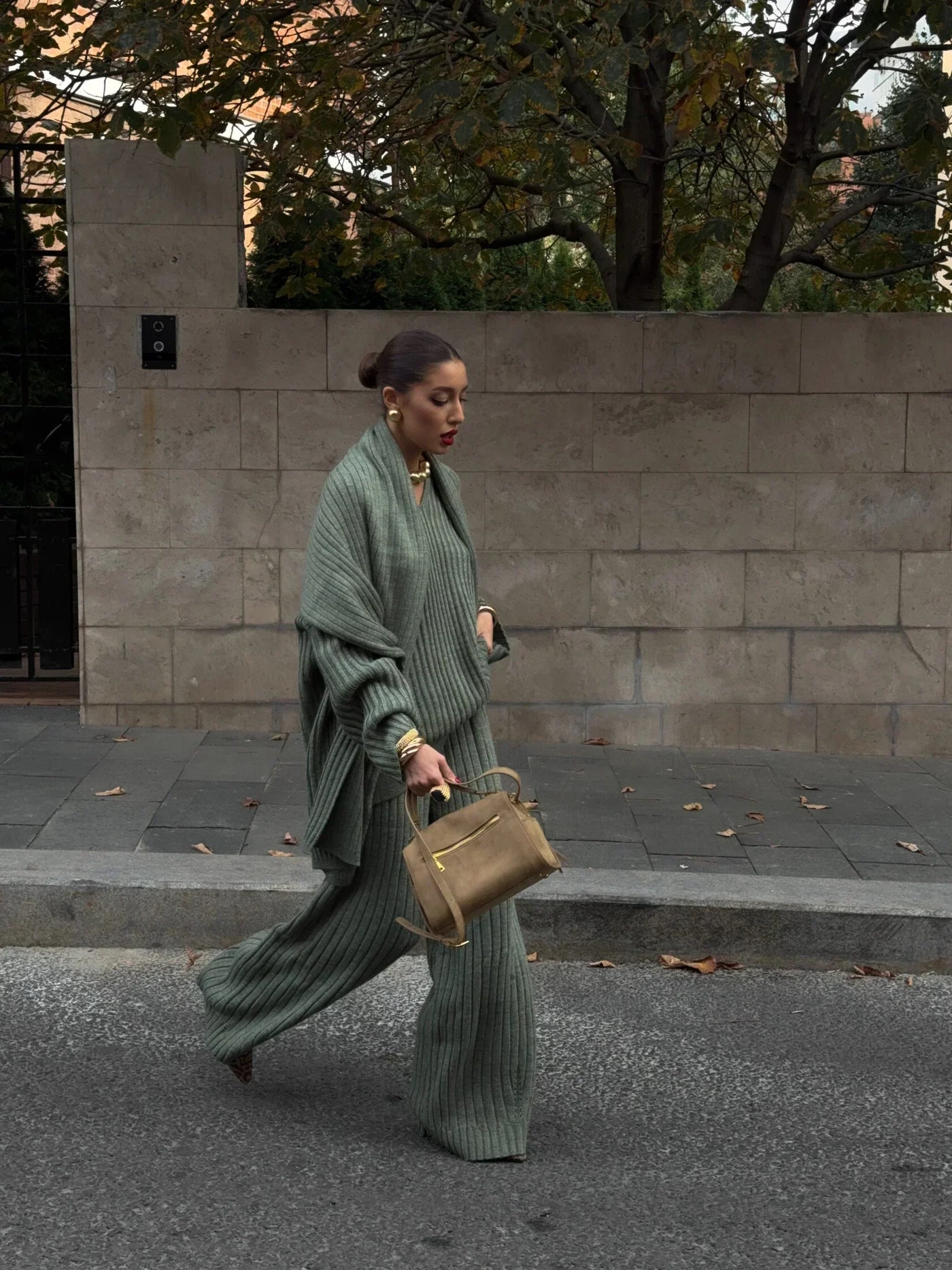 Laluna® V-Neck Jumpsuit with Matching Scarf
