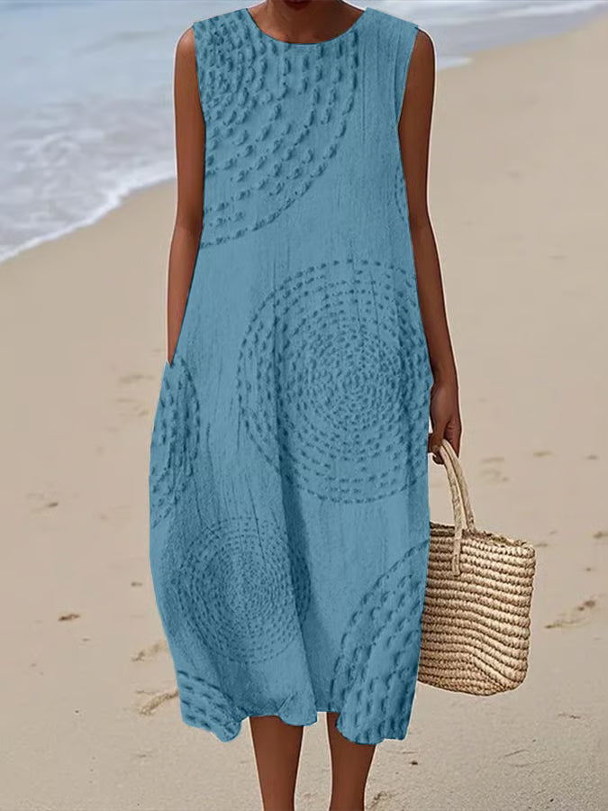 Laluna® | Textured Sleeveless Maxi Dress