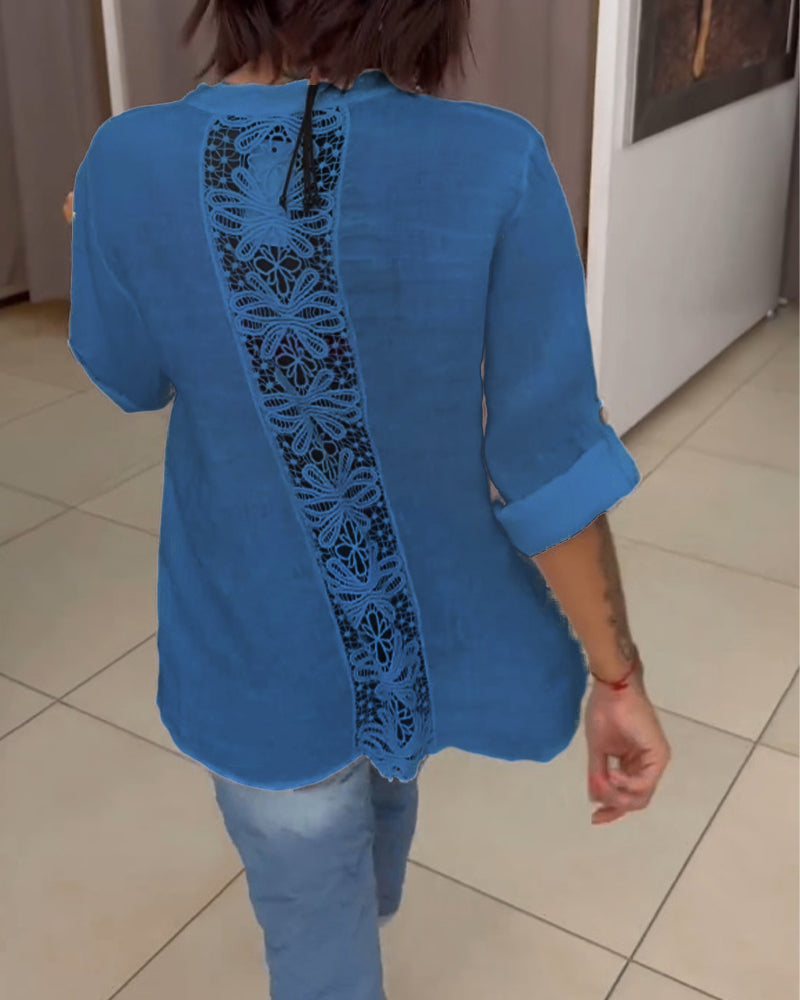 Classic Pocketed Shirt with Single Button Closure