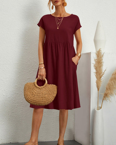 Laluna® | Relaxed Fit Round Neck Dress