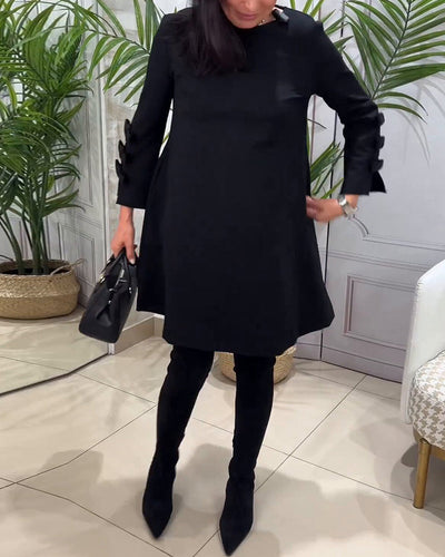 Laluna® | Relaxed Knee-Length Dress with Long Sleeves