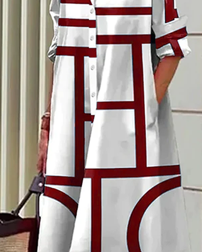 Laluna® | Geometric Print Dress with Convenient Pockets