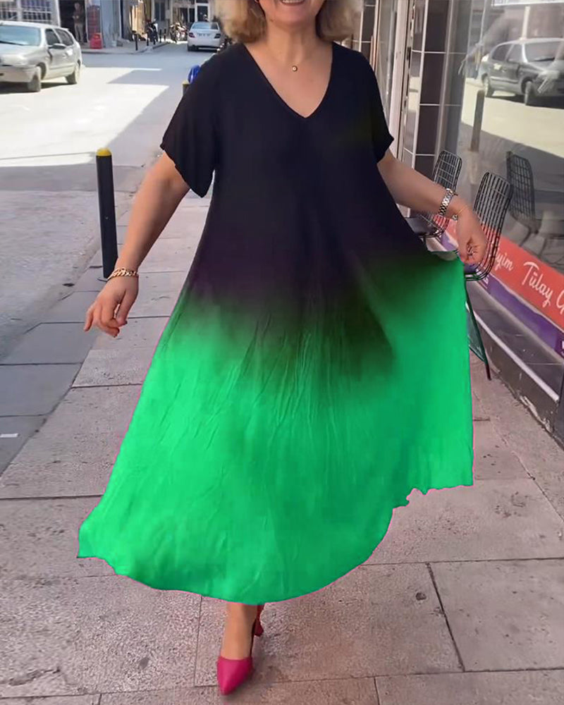 Laluna® | Ombre Pleated Casual Dress
