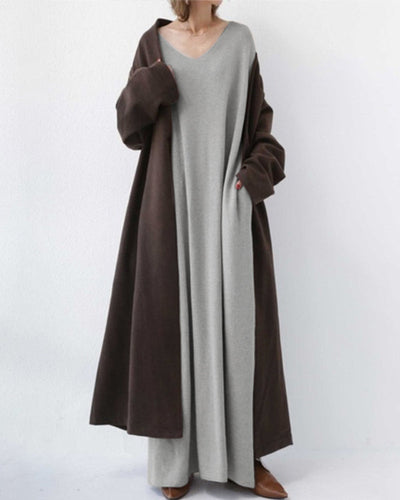 Laluna® | Stylish Long Sleeve V-Neck Dress
