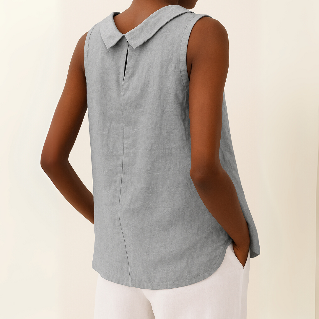 Laluna® | Sleeveless Roll Collar Top