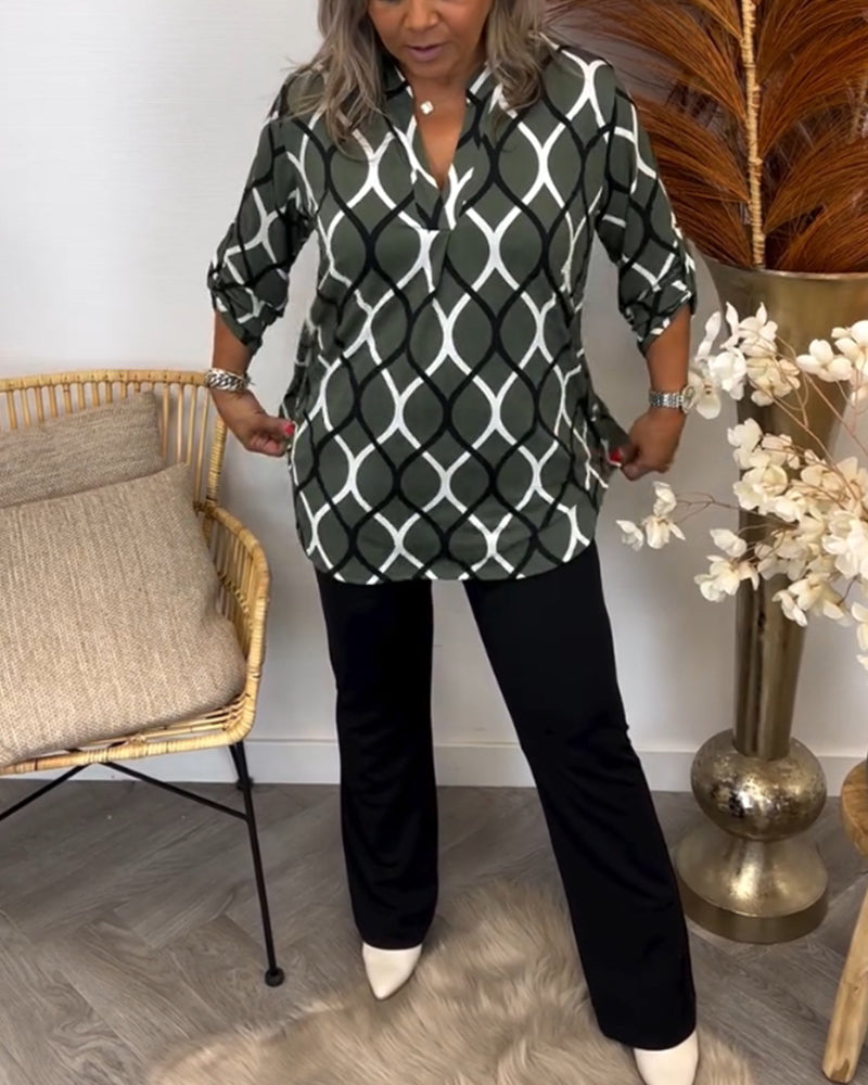 Casual blouse with long sleeves and print