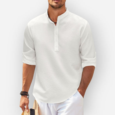 LucaMoretti™ Men's Cotton-Linen Shirt