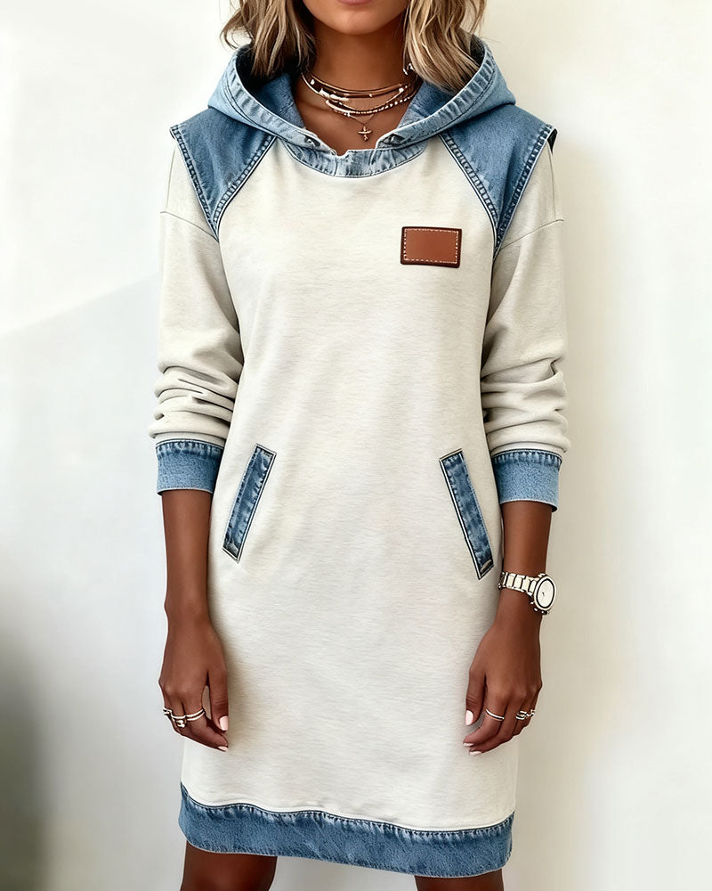 Laluna® | Dress with hood and contrasting inserts