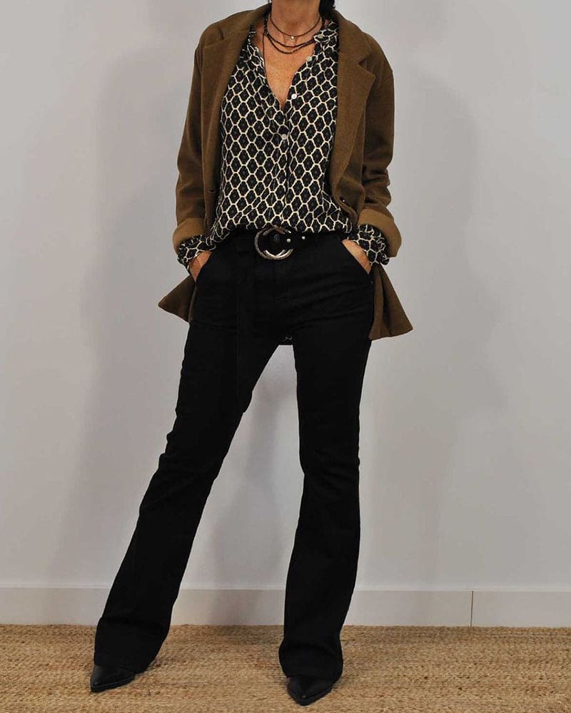 Laluna® | Casual V-Neck Midi Shirt