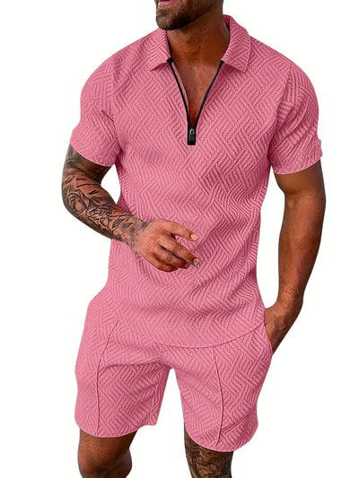 V-Neck Zippered Ensemble