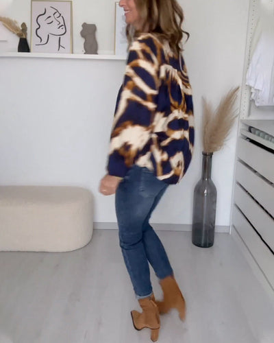 Laluna® | V-Neck Printed Casual Top
