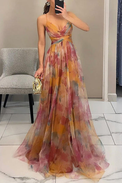 Victoria | Elegant Floral Print Maxi Dress