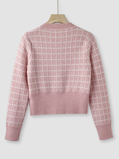 Laluna® | Button-Up Checked Cardigan