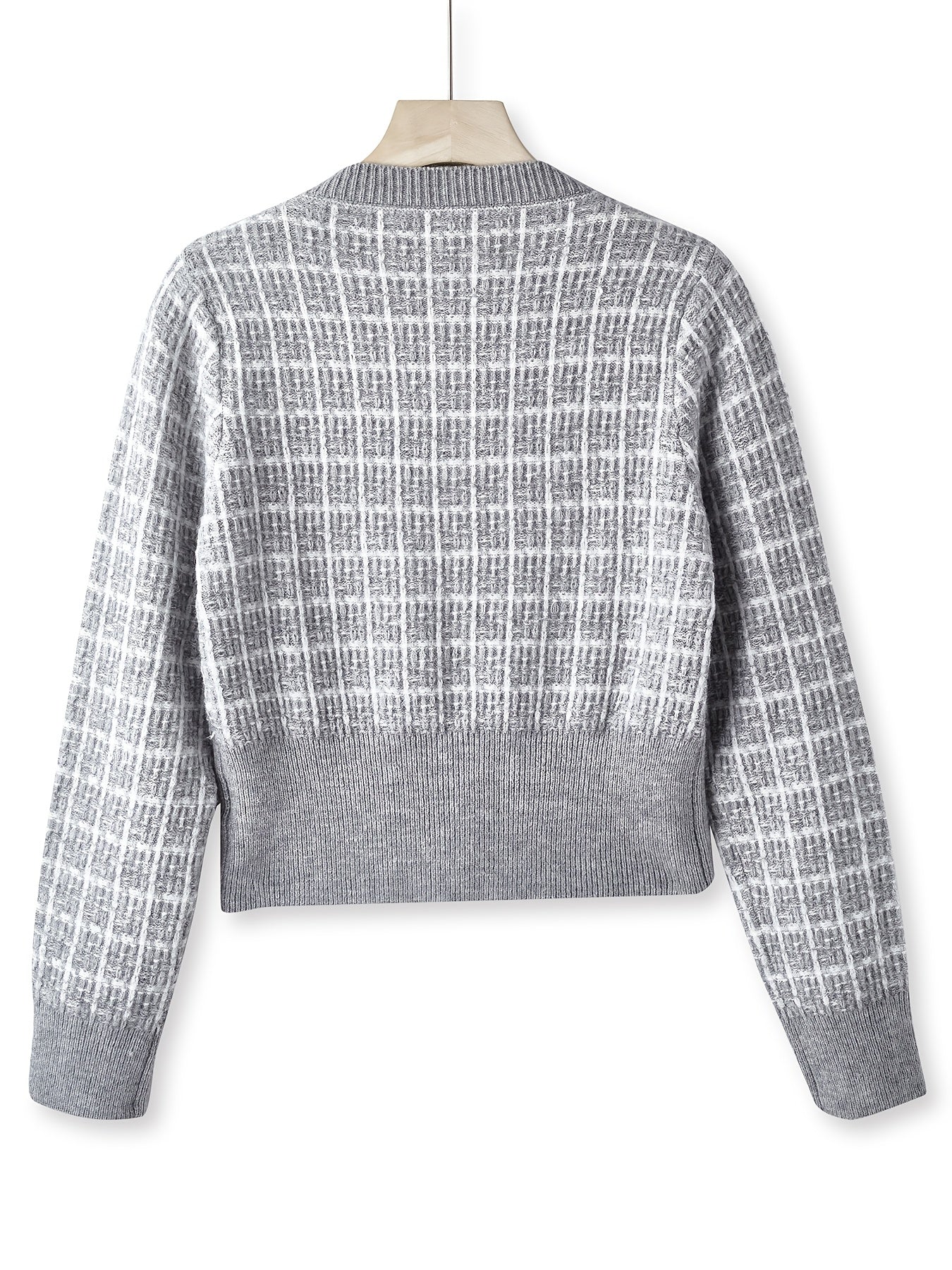 Laluna® | Button-Up Checked Cardigan