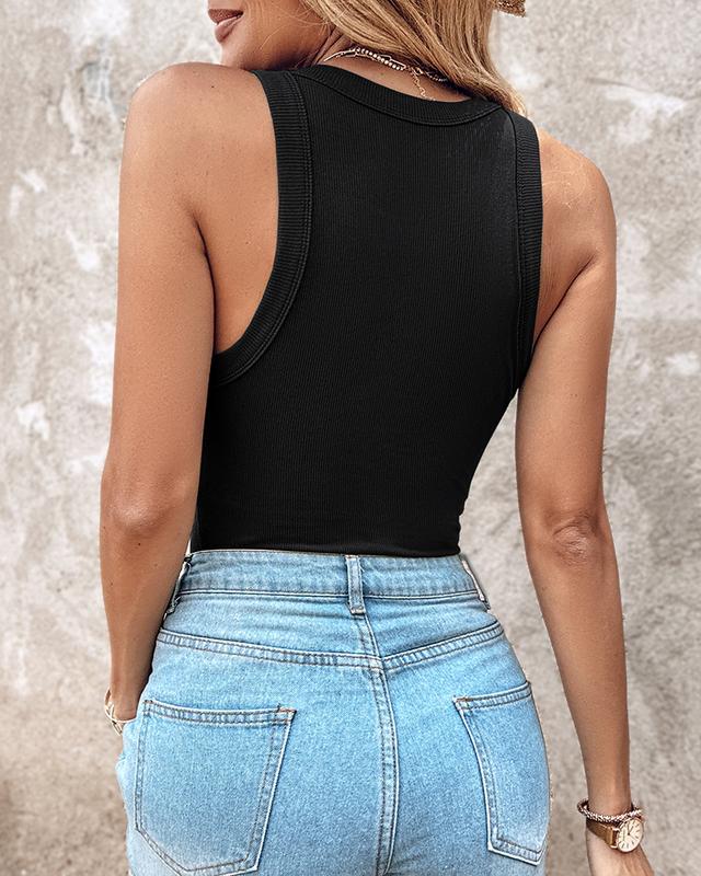 LALUNA® | Ribbed Top Featuring Built-In Bra Pads