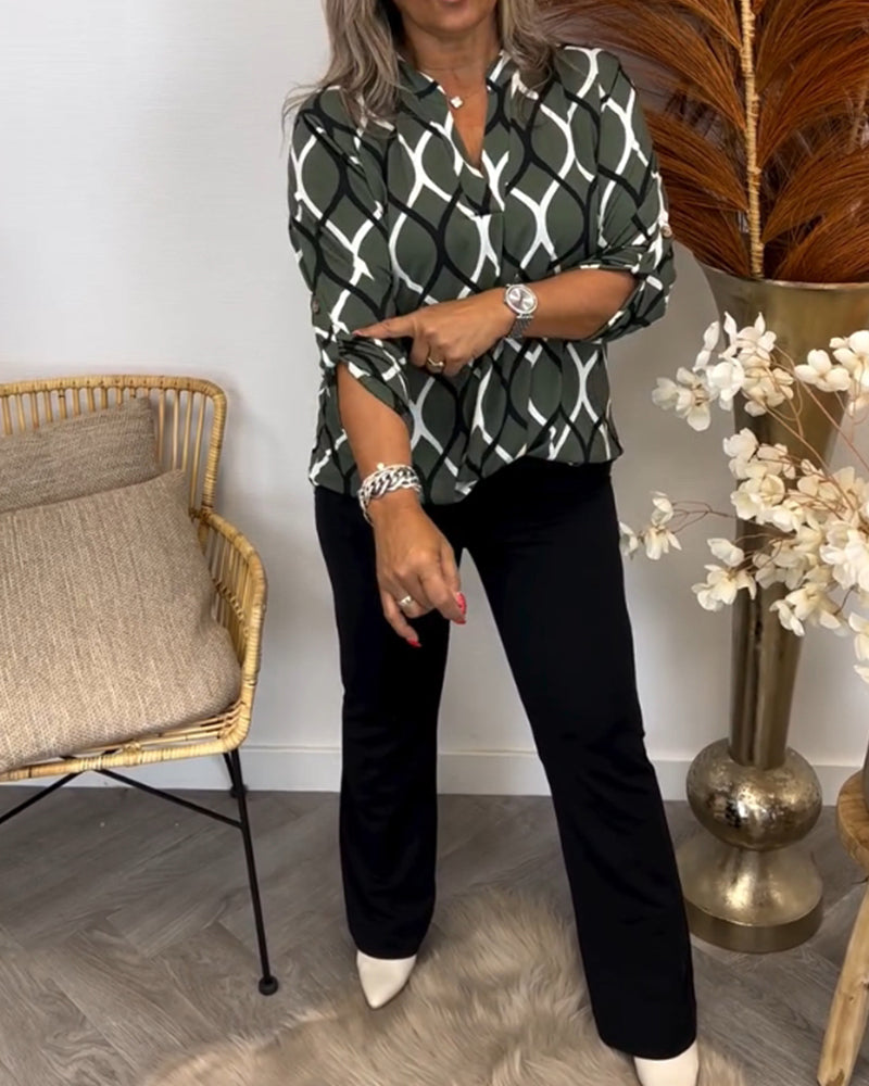 Casual blouse with long sleeves and print