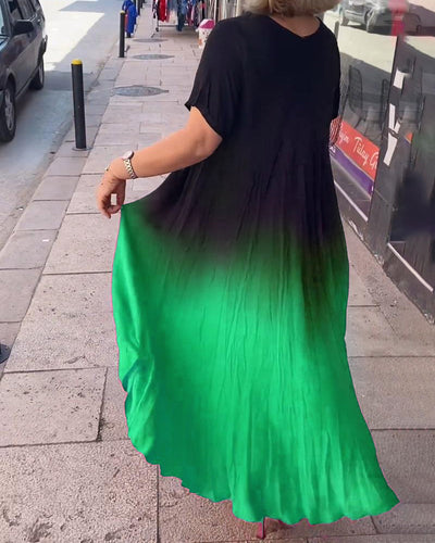 Laluna® | Ombre Pleated Casual Dress