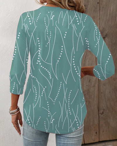 Chic V-Neck Top with Snap Button Detail