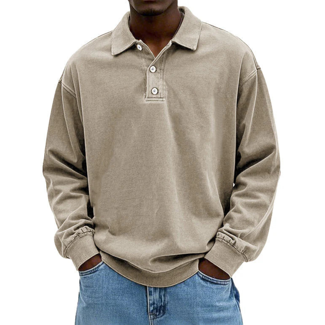 Matteo | Long Sleeve Polo Shirt for Men