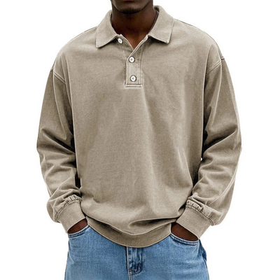 Matteo | Long Sleeve Polo Shirt for Men