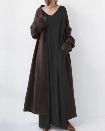 Laluna® | Stylish Long Sleeve V-Neck Dress