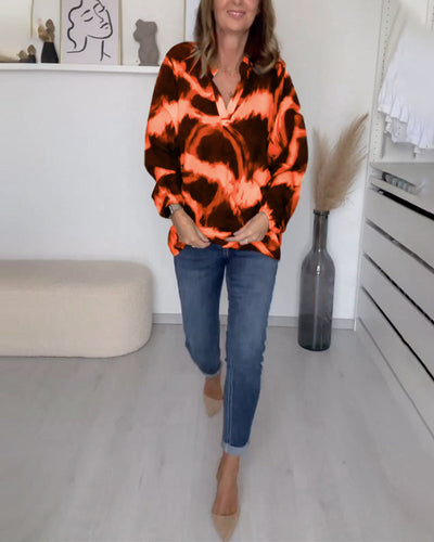 Laluna® | V-Neck Printed Casual Top
