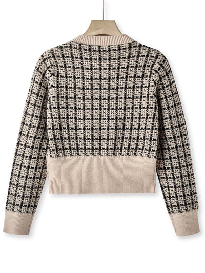 Laluna® | Button-Up Checked Cardigan